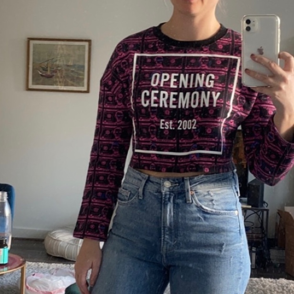 Opening Ceremony money cropped sweatshirt